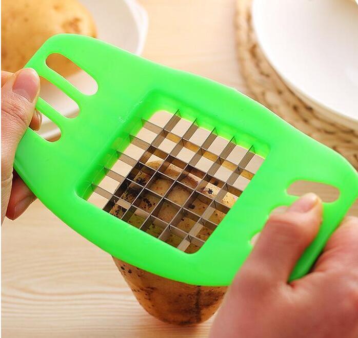 kitchen gadgets 2 Blades Potato Cutter Chopper Stainless French Fries Slicer for kitchen cortador de vegetales Home Kitchen Tool