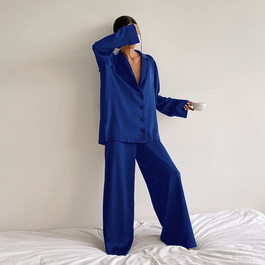 Women's Home  Silk Pure Color Pajamas